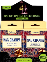 Wholesale Tulasi Nag Champa Backflow Cones 10 Cones/Pack (12/Box)