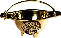 Wholesale Tree of Life Brass Cauldron 3"D, 1.75"H