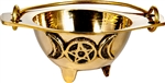 Wholesale Triple Moon Brass Cauldron 3"D, 1.75"H