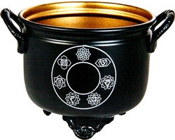 Wholesale 7 Chakra  Metal Cauldron 4.5"D, 4"H