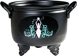 Wholesale Earth Goddess  Metal Cauldron 4.5"D, 4"H