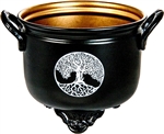 Wholesale Tree of Life  Metal Cauldron 4.5"D, 4"H