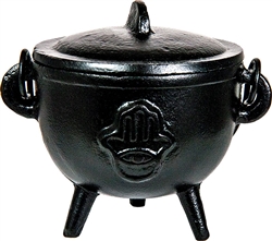 Wholesale Hand of Hamsa Cast Iron Cauldron 4.5"D, 5"H