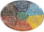 3812 <BR><BR>7 Chakra Aluminum Incense Burner 4"D - Silver