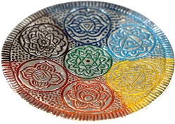 Wholesale 7 Chakra Aluminum Incense Burner 4"D - Silver