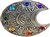 Wholesale 7 Chakra Moon Aluminum Incense Burner - 4.25"D Silver