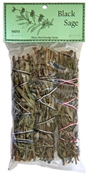 Wholesale Black Sage Smudge 4"L (Mini) (Pack of 3)