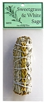 Wholesale White Sage with Sweetgrass 4"L (Mini)