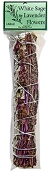 White Sage with Lavender Flowers Smudge 9"L (Large)