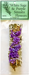 Wholesale White Sage & Purple Sinuata Flowers 4"L (Mini)