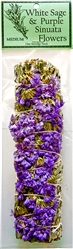 Wholesale White Sage & Purple Sinuata Flowers 7"L (Medium)