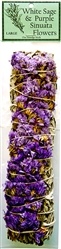 Wholesale White Sage & Purple Sinuata Flowers 9"L (Large)
