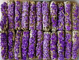 Wholesale White Sage & Purple Sinuata Flowers 7"L (Medium) (Pack of 25)