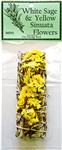 Wholesale White Sage & Yellow Sinuata Flowers 4"L (Mini)