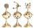 Wholesale Brass Celestial Burners 6"H (Set of 3)