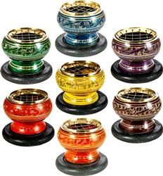 Wholesale 7 Chakra Brass Screen Charcoal Burner 2.5"D (Set of 7)