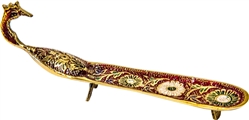 Wholesale Brass Enameled Ashcatcher - Peacock 8"L