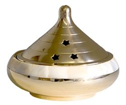 Wholesale Brass Mother of Pearl Temple Burner 4"D