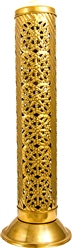 Wholesale Filigree Brass Tower Burner - 12"H