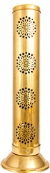 Wholesale Flower of Life Brass Tower Burner - 12"H