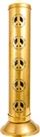 Wholesale Peace Sign Brass Tower Burner - 12"H