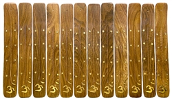 Wholesale Wooden Ash Catcher Brass Inlay Om 10"L (Set of 12)