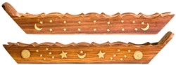 Wholesale Wooden Box Burner Star & Moon Flip Top 14"L