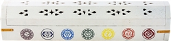 Wholesale Wooden Coffin Box - 7 Chakra White 12"L