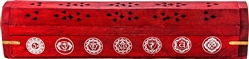 Wholesale Wooden Coffin Box - 7 Chakra Red 12"L