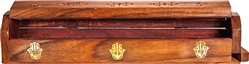 Wholesale Wooden Coffin Box - Hand of Hamsa 12"L