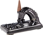 Wholesale Dragon Ceramic Backflow Burner Black 5.25"L, 2"W, 3.25"H