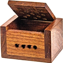 Wholesale Wooden Carved Box 2.5"x 2"x1.5"