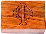 Wholesale Wooden Celtic Cross Carved  Box 4"x6"