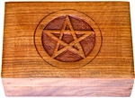 Wholesale Wooden Pentacle Carved Box 4"x6"