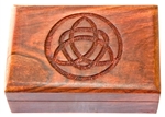 Wholesale Wooden Triquetra Carved Box 4"x6"