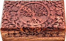 Wholesale Wooden Carved Box - Tree of Life 5"x 8"