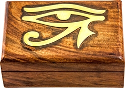 Wholesale Wooden Carved Box - Egyptian Eye of Horus 4"x 6"