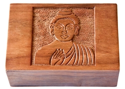 Wholesale Wooden Buddha Carved Box 4"x6"