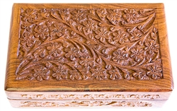 Wholesale Wooden Floral Carved Box 5"x8"