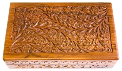 Wholesale Wooden Floral Carved Box 6"x10"