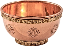 Wholesale 7 Chakra Copper Offering Bowl - 3"D