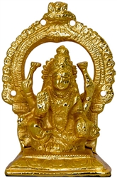Wholesale Goddess Laxmi Gold Plated Brass Statue 4.5"H