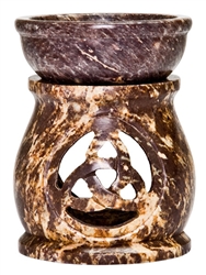Wholesale Natural Soapstone Triquetra Aroma Lamp 3.5"H