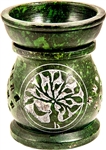 Wholesale Natural Soapstone Aroma Lamp - Tree of Life  3.5"H Green
