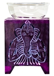 Wholesale Violet Soapstone Ganesh Carved Aroma Lamp 5"H
