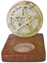 Wholesale Natural Soapstone Pentacle Candle Burner 4"x3"x3.25"