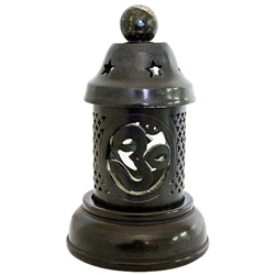 Wholesale Black Soapstone Om Candle Burner 6.5"H