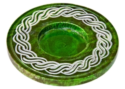Wholesale Green Soapstone Celtic Knot Candle Burner 4"D