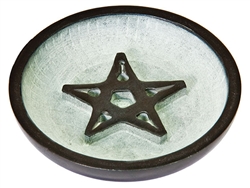 Wholesale Black Soapstone Pentacle Incense Burner 4"D