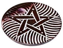 Wholesale Brown Soapstone Pentacle Incense Burner 4"D